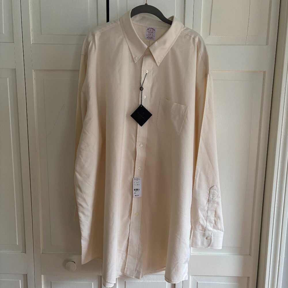 NWT Brooks Brothers Button down size 20-36, Ivory, Madison fit